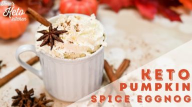 Keto Pumpkin Spice Eggnog (1 Net Carb) Homemade Cooked Eggnog That's Sugar-Free + Can Be Dairy-Free