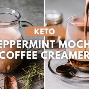 Keto Peppermint Mocha Coffee Creamer | ZERO Net Carb | Sugar Free Peppermint Coffee Creamer