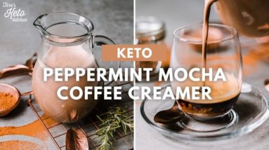 Keto Peppermint Mocha Coffee Creamer | ZERO Net Carb | Sugar Free Peppermint Coffee Creamer